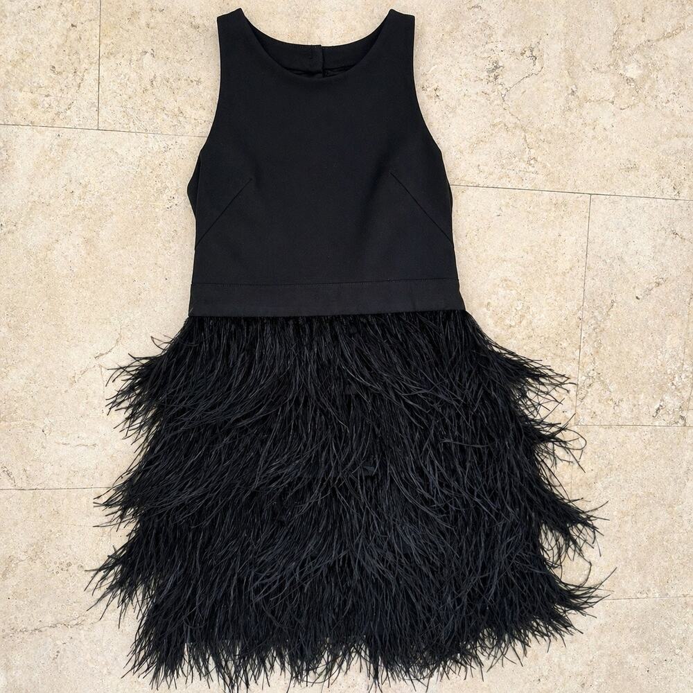 Milly Minis Blair Ostrich Feather Dress Sz 10